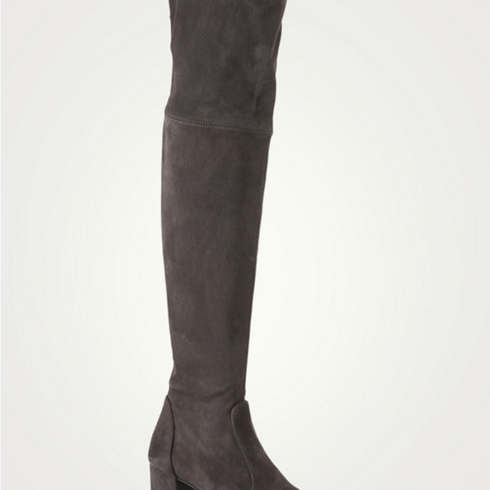 Stuart Weitzman Gray Over-the-Knee Boots with Suede Finish
